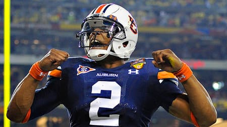 Newton wearing his number 2 jersey for Auburn